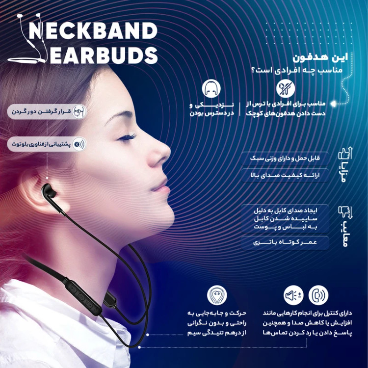 هندزفری بلوتوثی گردنی انکر مدل soundcore life u2i upgraded