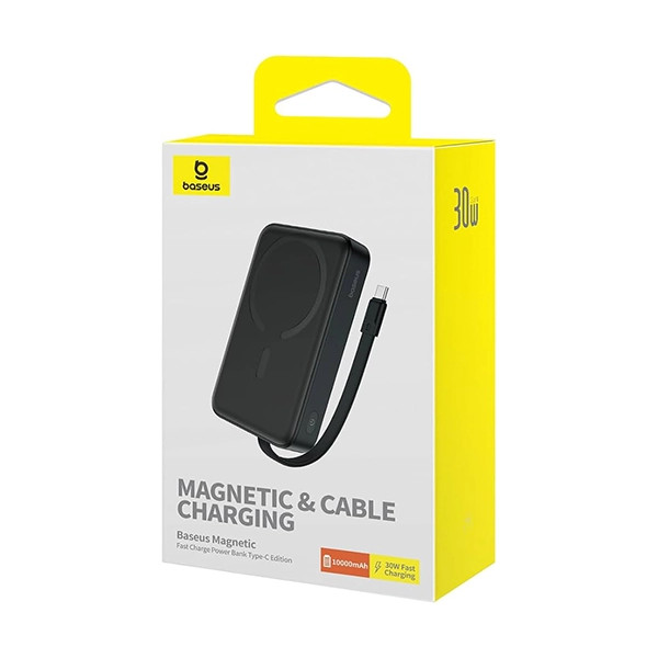 پاوربانک بیسوس 10000 میلی آمپر ساعت مدل Magnetic Mini Wireless Fast Charge Type-C 30W