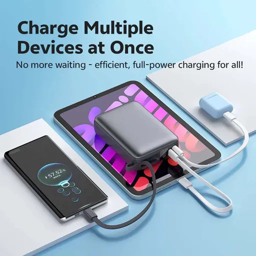 پاوربانک 20000 میلی آمپر کیو سی وای 45 وات مدل QCY PB20A pd fast charge