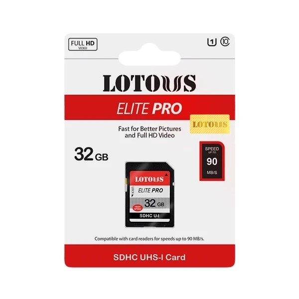 کارت حافظه SDXC لوتوس مدل ELITE PRO کلاس 10 استاندارد UHS-I U1 سرعت 90mbps ظرفیت 32 گیگابایت
