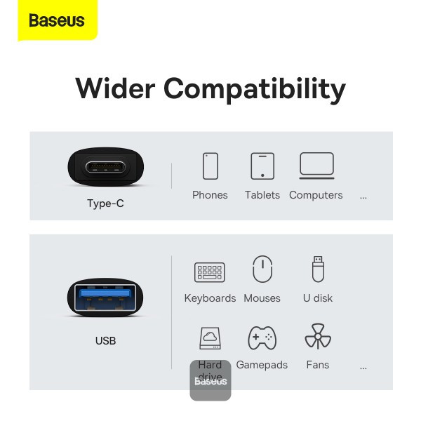 تبدیل USB-A 3.1 به تایپ سی باسئوس مدل Ingenuity Series Mini OTG Adaptor ZJJQ000001